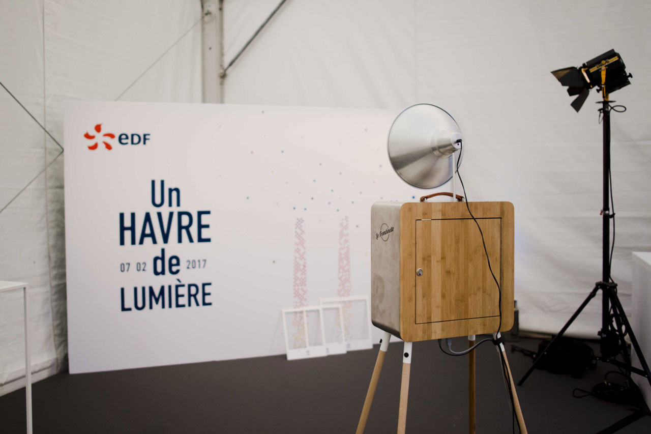 Borne photo centrale EDF du Havre. Location photobooth