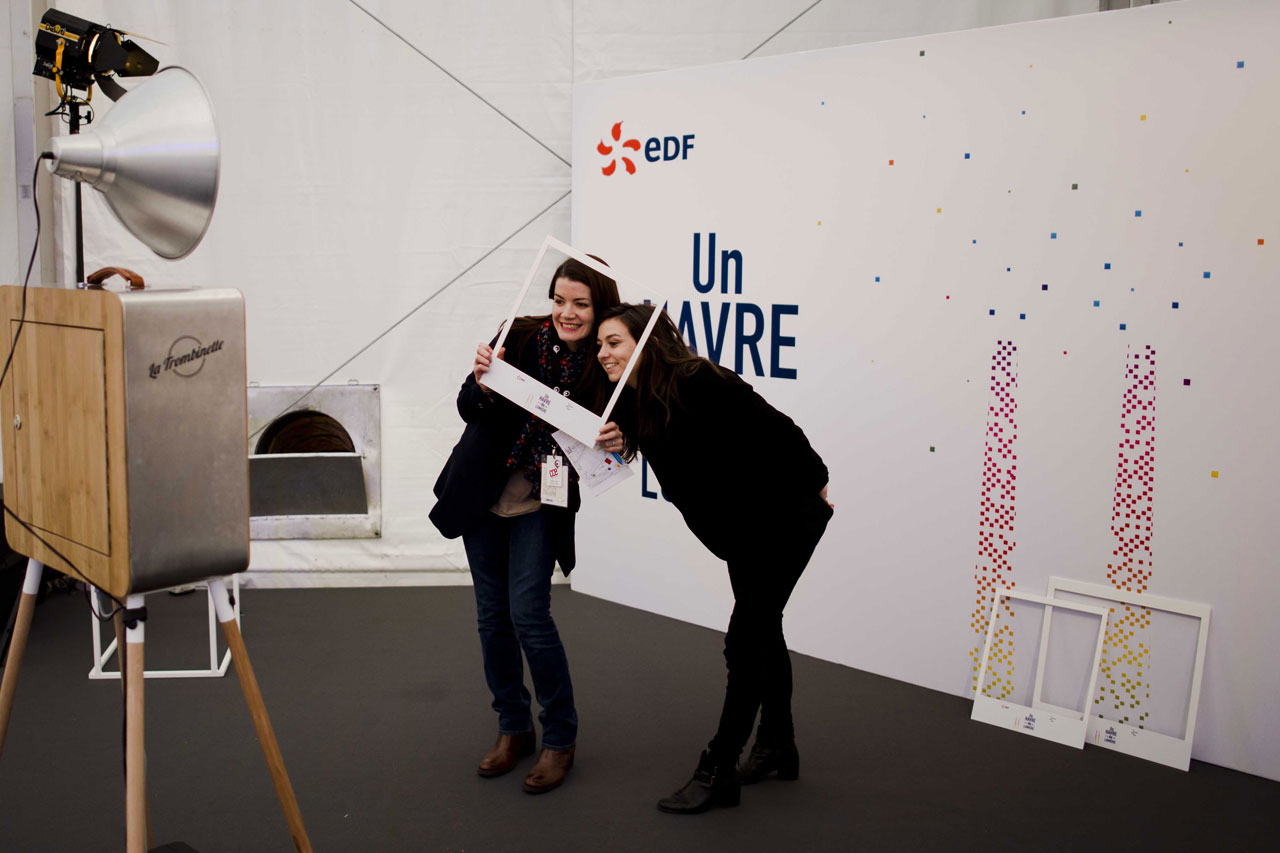 Borne photo centrale EDF du Havre. Location photobooth