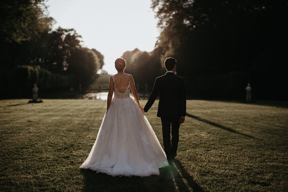 mariage château borne bambou