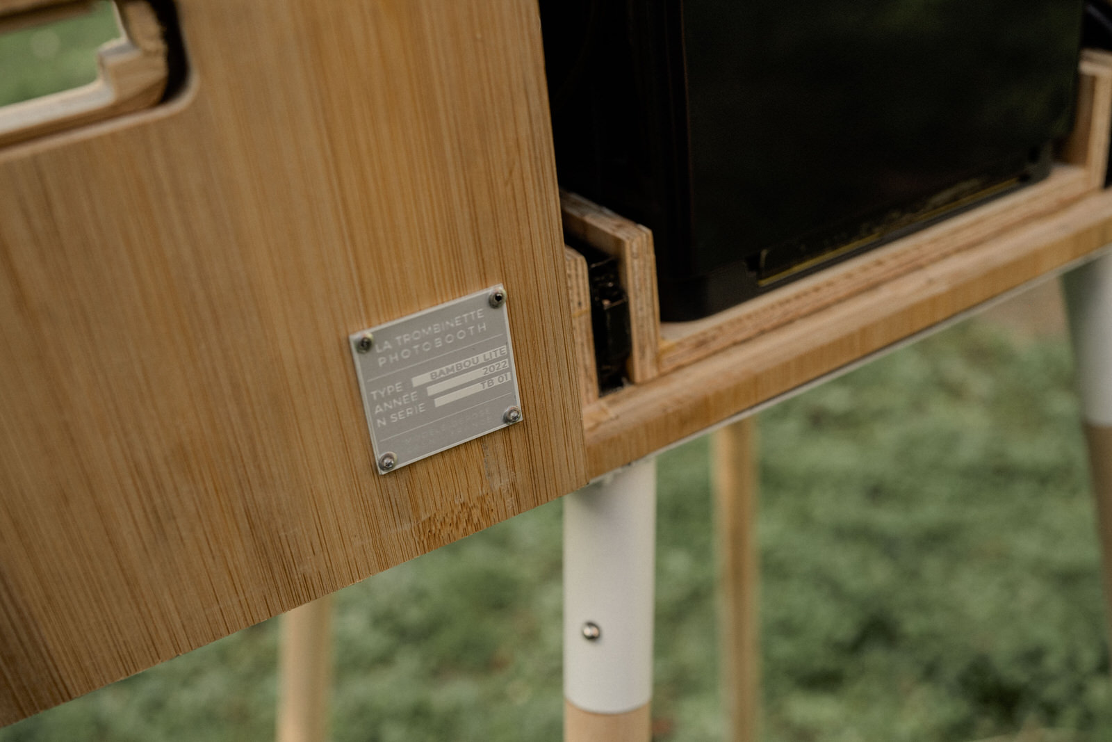 borne photo en bois
